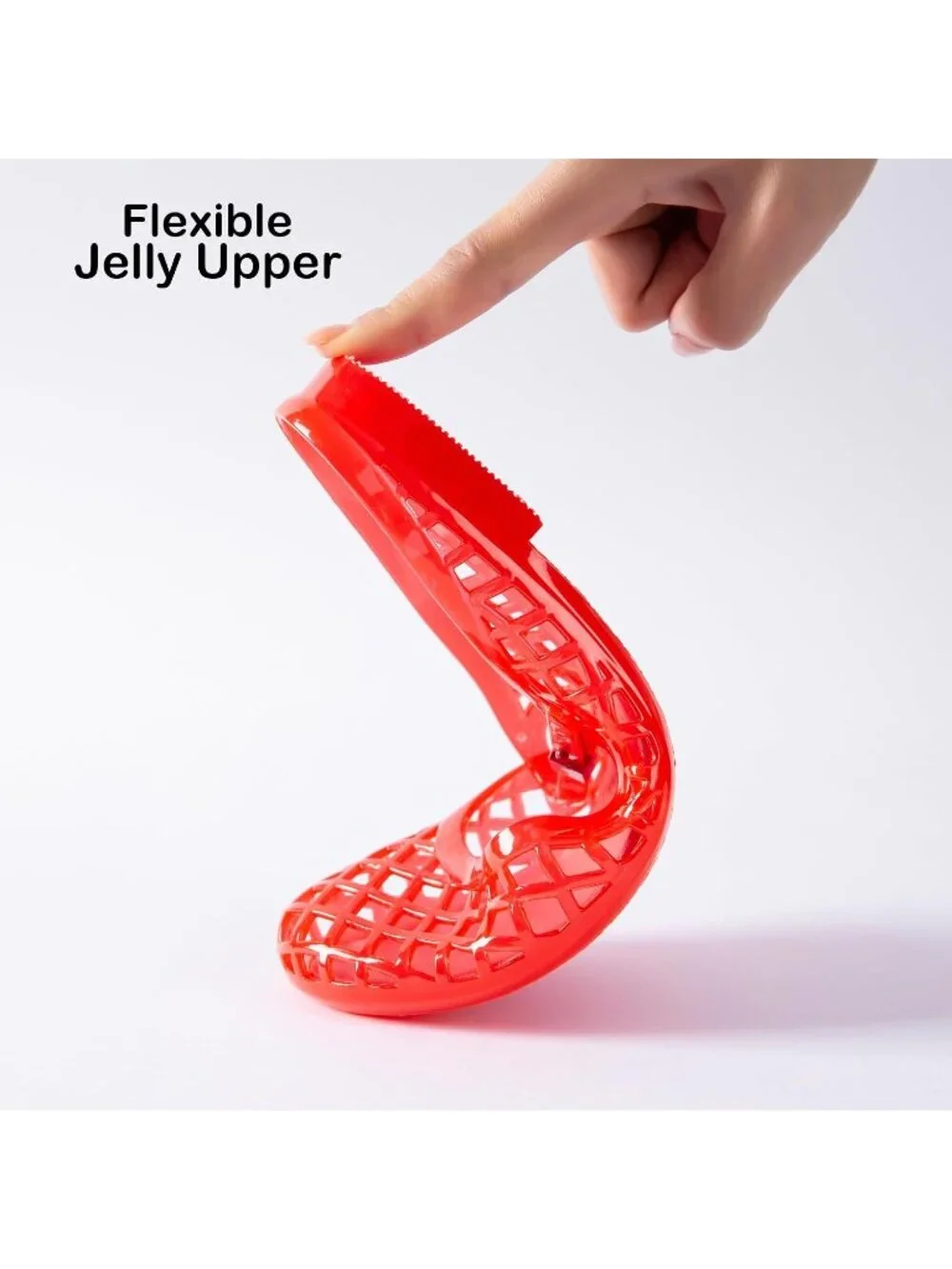 Women's Red Mary Jane Jelly Mule Flat Sandals Waterproof Beach Pool Comfort